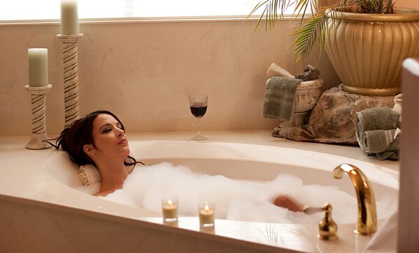 Taking a Relaxing Bubble Bath