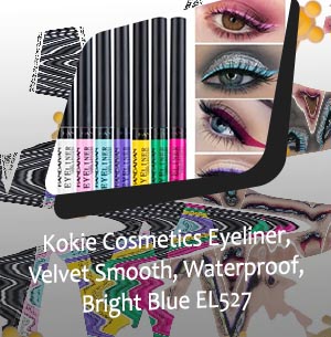 Bright blue eyeliner